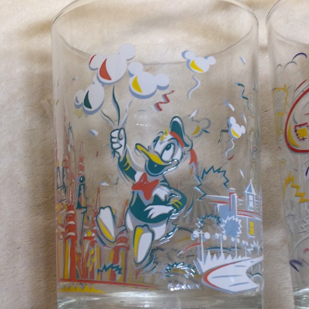 DISNEY McDonalds Anniversary Glasses 4 Count Vintage Mickey Goofy Donald Duck - Picture 4 of 16